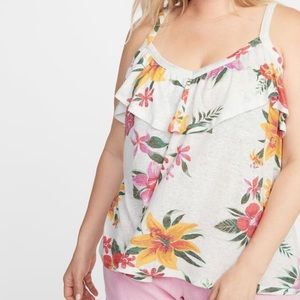 Old navy tank top with ruffle trim.